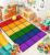 OPAMAN Classroom Rug Elementary 8’x12′ Carpets Rainbow Large Rugs 24 Seats