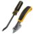Opfiue 2 Pack Staple Remover, Heavy Duty Tack Puller Industrial Staple Remover Upholstery Tool with Double Pronged Head for Furniture, Floor, Carpet, Carton, Black or Yellow Handle