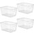 Oprunsy Clear Plastic Storage Bins with Handles, 4 Pack Large Organizer Bins – BPA-Free Kitchen Pantry Fridge Freezer Cabinet Organizers, 11″ L × 7.5″ W × 6″ H