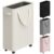 Optish 50L Slim Laundry Basket with Wheels, Rolling Laundry Hamper with Handles for Clothes, Narrow Laundry Hamper for Bedroom, Living Room, Dorm Essentials, Collapsible Laundry Basket, White