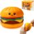 OrangeFree Burger Squishy, Slow Rebound Cute Burger Design, Soft Squeeze Toys, Sensory Toys and Stress Balls for Stress Relief, Fidget Fun, Office Desk, Home Relaxation and Daily Entertainment