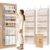 Ordovibe 5 Tiers Over the Door Organizer with 10 Mesh Side Pockets, 44 lbs Weight Capacity Closet Hanging Storage Organizer with Large Clear Window Kids Toys, Shoes, Diapers, Beige，2 Pack
