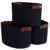 Organizix 3 Pack Woven Cotton Rope Storage Basket, 15x10x9, Black