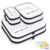 OrgEase 6 Pack Clear Hard Shell Zipper Case with Labels, 2S+2L+2XL