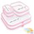 OrgEase 6 Pack Clear Hard Shell Zipper Case with Labels, 2S+2L+2XL, Pink