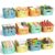 ORGIDOL Colorful Plastic Storage Baskets Bins for Home Organizing, 12 Pack