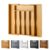 oridom Expandable Bamboo Kitchen Drawer Organizer for Cutlery and Utensils, Adjustable Bamboo Wood Cutlery Tray in Drawer for Flatware and Silverware in Kitchen, (Natural)