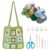 ORIGACH DIY Crochet Tote Bag Kit for Adults, Green Granny Square Shoulder Bag Set for Starter, Complete Accessories Tools to Make a Bag with Instruction and Video