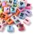 Ornazy 50Pcs UV Plating Opaque Letter European Beads for Jewelry Making