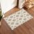 ORTIGIA 2×3 Begie Scalloped Area Rug Vintage Floral Small Rug
