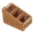 OSALADI Imitation Rattan Divided Storage Basket with Handle, Sturdy Portable Rectangular Pantry Organizer for Kitchen Countertop, Drawer, and Shelf Storage Solution
