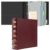 Ospelelf Vintage 3 Ring Binder 2 Inch,Leather D Ring Binder with Pockets and 5 Tab Dividers, Hardback Book Style Document Organizer Fits Letter Size for Home and Office Burgundy