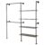OssifragaBone Industrial Pipe Clothing Rack with Double Hanging Rods Wall
