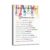 Ossude Children Learn What They Live Canvas Wall Art Rainbow Font Poster Parenting Quote Print Stretched and Framed Ready to Hang for Living Room,Bedroom,Classroom Etc