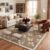 Othilic Tan Square Rugs 8ft – Soft Washable Boho Farmhouse Living Room Rug