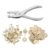 OUNONA 100pcs Paper Fasteners Brads with Silver Washers and Punch Pliers