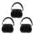 OUNONA 3pcs Safety Earmuffs Noise Reduction Headphones Adjustable Black
