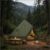 Outdoor Camping Tent Teepee Tent for 4-6 People Army Green