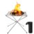 Outdoor Fire Pit, 22 in Large Collapsing Firewood Stand, Portable Stainless Steel Mesh Fireplace with Carrying Bag, Easy Assembly Fire Rack for Camping, Picnic, Beach, Backyard BBQ