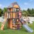 Outdoor Kids Playground Wooden Swing Set Garden Lawn Play House, Natural