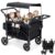 OUTLANE 4-Seat Foldable Stroller Wagon,Canopy, Seat Belts,Brake,Snack Tray