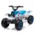 OUTLANE 6V Kids Ride On Car, ATV Quad, Electric 4-Wheeler Toy Battery Powered, Rubber Handles, Push-Button Accelerator, LED Lights, Music, 1.76 MPH, Gift for Boys & Girls – Blue and White