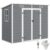 Outsunny 8′ x 4′ Outdoor Storage Shed, Waterproof Resin Plastic Shed with Floor, Window, Lockable Doors and Vents, All-Weather Garden Tool Shed for Backyard, Patio, Lawn, Gray
