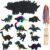 Outus 120pcs Scratch Dinosaur Craft Art Kits for Kids with 48 Scratch Dinosaur Paper24 Wooden Styluses and 48 Ribbons for Theme Birthday Party Game Supplies