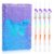 Outus 4 Pcs Sequin Girls Journal Valentines Journal Gift with Color Gel Ink Pens Glitter Notebook Flip Writing Diary for Kids Girl Writing Drawing Travel Gifts(Gradient Blue,Butterfly)