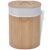 Oval Bamboo Laundry Bin with Removable Liner, Foldable Clothes Hamper with Handles for Bedroom, Bathroom, or Kids Toy Storage