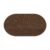 Oval Bath Mat — Woven Linen-Texture Polyester, Non-Slip Rubber Backing, 50x80cm(Dark Brown)