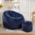 Oversized Bean Bag Chair with Ottoman Fluffy Bean Bag Sofa Round Lazy Chair