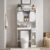 Over the Toilet Storage Cabinet,Bathroom Space Saver Organizer Above Toilet with Toilet Paper Holder Stand,Side Hook & Open Shelf,Wooden Freestanding Toilet Rack for Bathroom,Restroom,Laundry