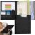 OVESMUSL PU Leather 3 Ring Binder 1 Inch Clipboard Black