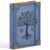 Ovesmusl PU Leather A5 Binder 6 Ring Refillable Journal Cover No Refill Paper A5 Planner Binder Loose Leaf Binder for Notebook 5.7”x8.3” with Elastic Closure, Blue Tree