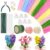 Ovveroche 1000 PCS Pipe Cleaners Craft, Pipe Cleaner Bulk Flower Kit with Handle, 7 Colors Chenille Stems Flower Making Kit with Floral Wires, Gardening Tape, Stamen, Ribbon for Art Craft Supplies