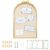 OWLKELA Vintage Arched Linen Cork Board with Gold Bow 25 x 16 Inch