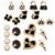 OWNGLETT Bling Shoe Charms for Girls and Women, Girly Cute Shoe Chains for Clog Sandals, Sparkling Rhinestone Shoes Charms, DIY Shoes Accessories for Party Favors Birthday Gifts (Black)