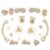OWNGLETT Bling Shoe Charms for Girls and Women, Girly Gold Shoe Charms for Clog Sandals, Pearl Flower Shoes Decoration Bulk, Shoes Chains Pins Charm Accessories for Birthday Party Gifts
