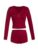 OYOANGLE Women’s Pajama Set 2 Piece Long Sleeve T-shirt Top and Shorts Sleepwear Loungewear Burgundy Large