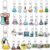Pabucle Cute Keychains Bulk,30 PCS Different Science Key Chain Accessories for Keys Backpack Bag Charm Gifts for Party Favors