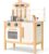 PairPear Wooden Toddler Kitchen Playset, Modern Designed Kids Kitchen Set with Stove, Sink and Play Kitchen Accessories, Pretend Play Toys Gift for Girls & Boys 3+