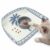 Palm Tree Feeding Mat, Coastal Tropical Blue Palm Tree Blue Border Waterproof Foldable Pet Cat Dog Food Mat Placemats for Cats Dogs Water Bowl 17.7×11.8in