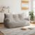 Pamapic 59″ Corduroy Bean Bag Chair,2 Seat Loveseat Sofa,Ultra Soft Dutch Velvet,Fluffy Comfort Cover,Corduroy Lazy Sofa Bed for Adults,Fit Living Room, Bedroom,72h Rebound,Light Gray