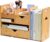 Pandorama Bamboo Desk Organizer Medium – Drawers & Adjustable File Holder, Fully Assembled Wood Desktop Storage for Kitchen, Bedroom, Bathroom, Study Room