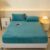 Pangzi Flannel Fitted Sheet,Plush Thicken Mattress Cover Warm Velvety Soft Heavyweight Non-Slip Protective Cover Around Winter Warm Fuzzy Bottom Sheet (Full,Green)