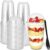 Panxxsen 50 Pack 16 oz Plastic Dessert Cups with Sporks and Dome Lids (No Hole),Disposable Yogurt Parfait Cups,Clear Plastic Fruit Cup for Ice Cream,Cupcake,Snacks,Pudding