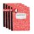 Paper Rite Assorted Marble Composition Notebook Wide Ruled (9.75×7.5 in), 100 Sheets | 200 Pages | For School, Office, Students, Teachers (4, Red)