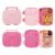 Paris Hilton Bento Style Lunch Box Set, 4-Compartment Stackable Lunch Containers with Bow Lid Design, Built-In Phone Stand and Carry Handle, 2-Pack, Pink