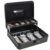 Parrency Cash Box with Combination Lock and Money Tray, Durable Metal Money Box for Cash Register, 4 Bill / 5 Coin Slots, Safe Storage for Home & Small Business, 11.8″ x 9.5″ x 3.5″, Cmb-Black